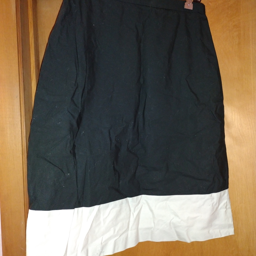 Women's Grace Dane Lewis Black & White Cotton A-Line Skirt Size 4. 13.5 waist